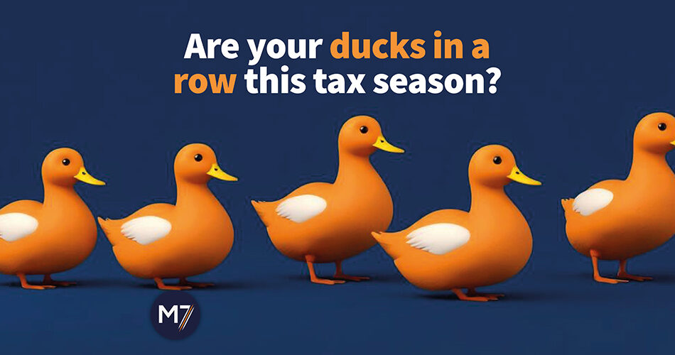 Get your ducks in a row this tax season with M7 Group's expert tax services! Stay organized and maximize your savings.